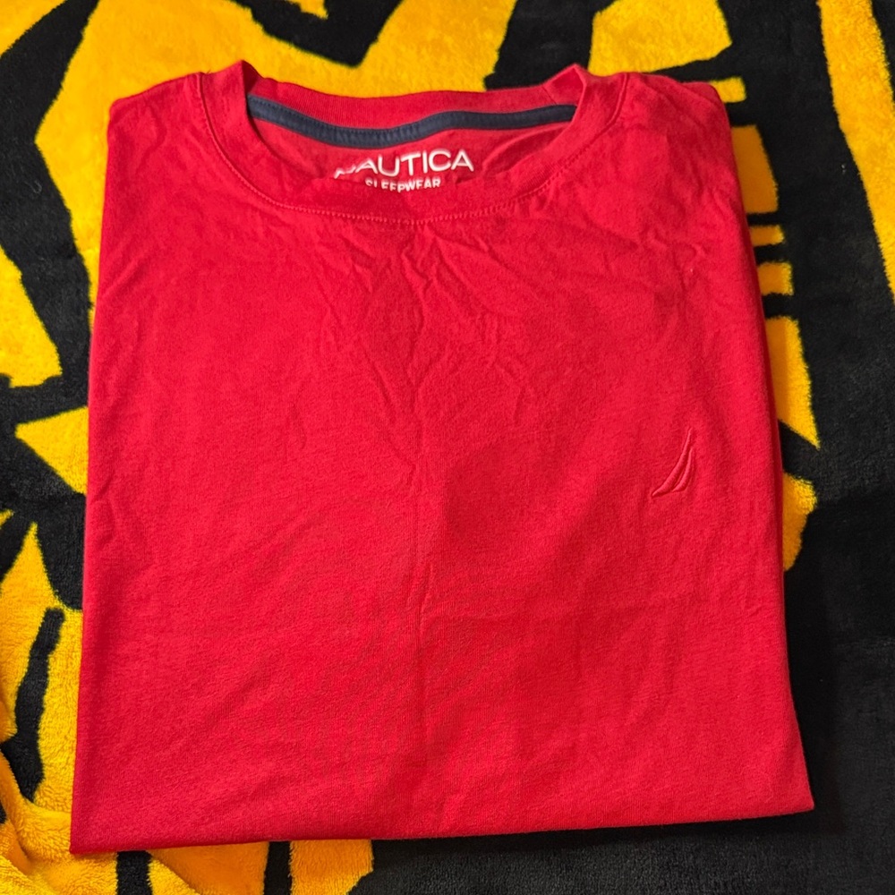 Nautica Bright Red Crewneck Loungewear Tee